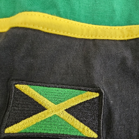 Jamaica Vintage Embroidered T-shirt Black Green Yellow Size XXL - Picture 6 of 10